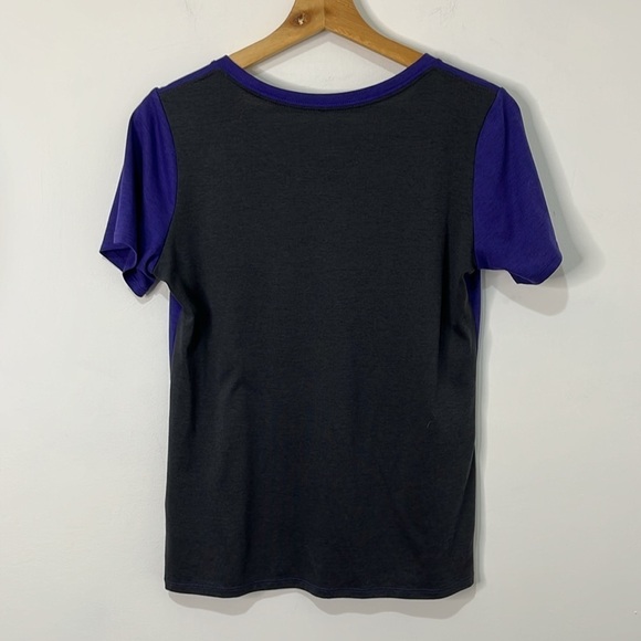 Nike Dri-Fit Women's Small K State Wildcats Purple Black V-Neck T Shirt Athletic - Picture 5 of 12